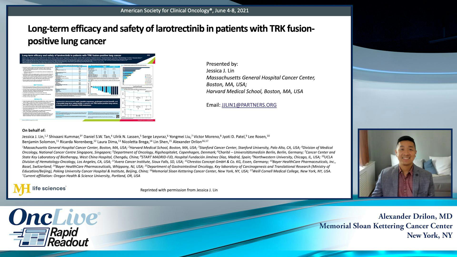Rapid Readouts: Results from two trials of TRK inhibitor, larotrectinib, in patients with TRK fusion-positive lung cancer