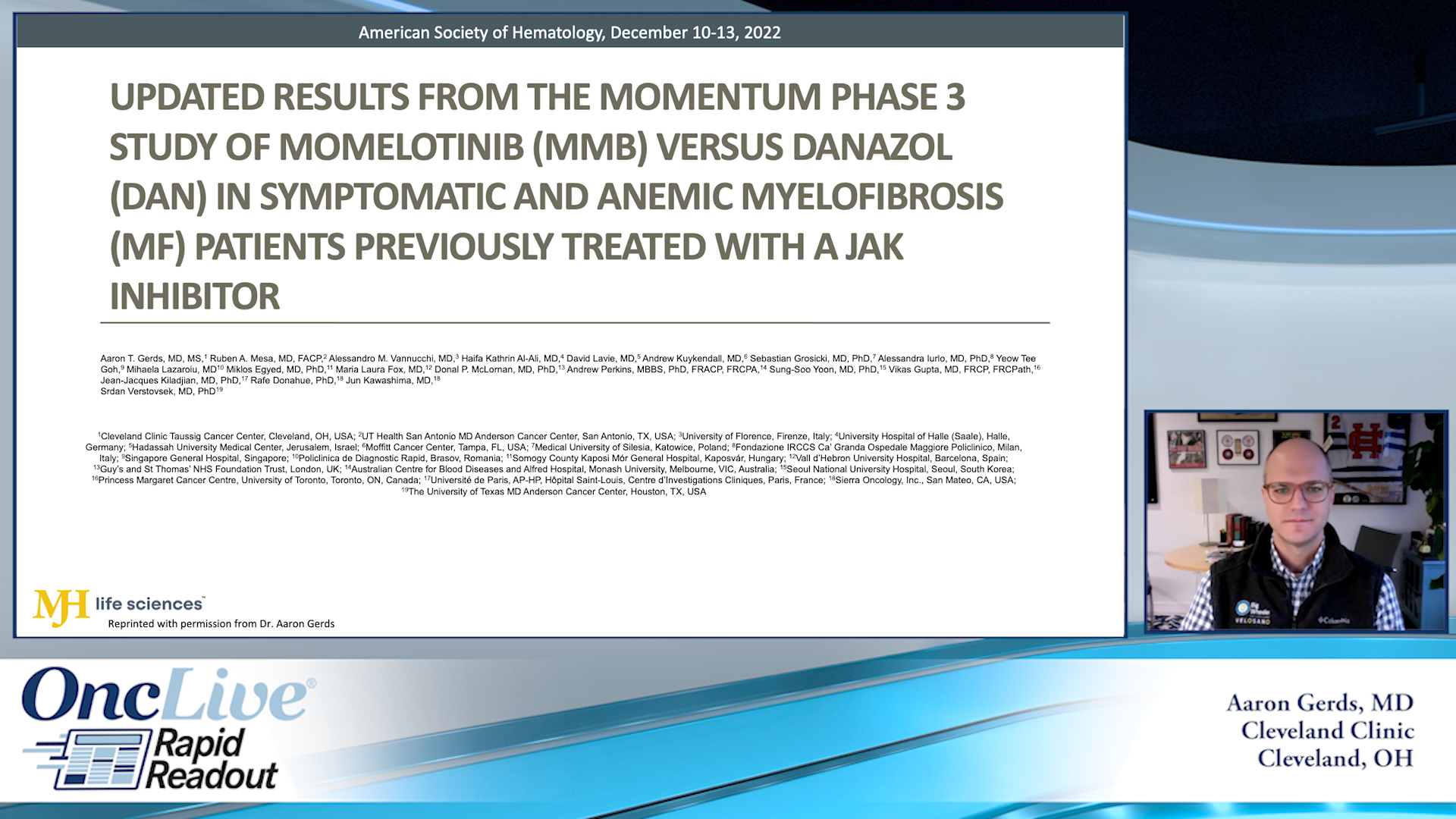 Updated Results from the Momentum Phase 3 Study of Momelotinib (MMB) Versus Danazol (DAN) in Symptomatic and Anemic Myelofibrosis (MF) Patients Previously Treated with a JAK Inhibitor