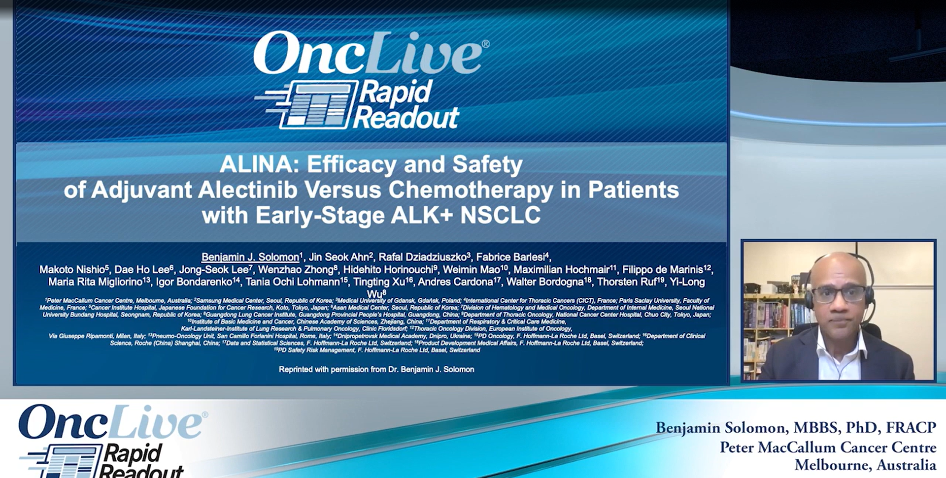 ALINA: Efficacy and Safety of Adjuvant Alectinib Versus Chemotherapy in Patients With Early-Stage ALK+ NSCLC