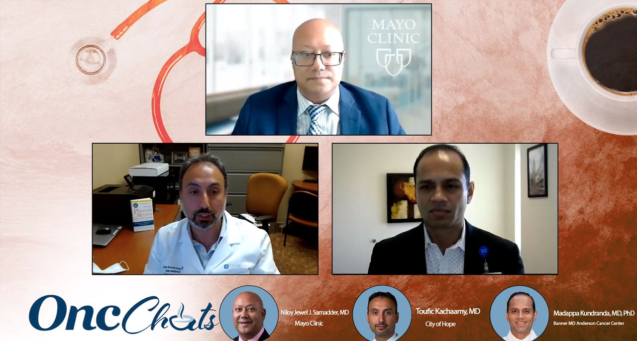 In this fourth episode of OncChats: Examining the Promise of Multicancer Early Detection Tests, Toufic A. Kachaamy, MD, Madappa Kundranda, MD, PhD, and Niloy Jewel J. Samadder, MD, discuss existing concerns regarding multicancer early detection tests.