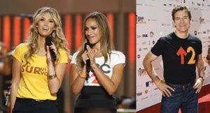 Delta Goodrem, Leona Lewis, and Dr Mehmet Oz (left to right) at the September 2010 SU2C broadcast
