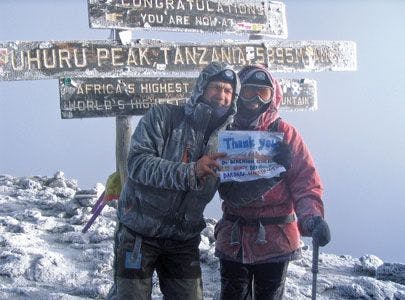 Geoffrey Wainwright on Mount Kilimanjaro's Uhuru Peak