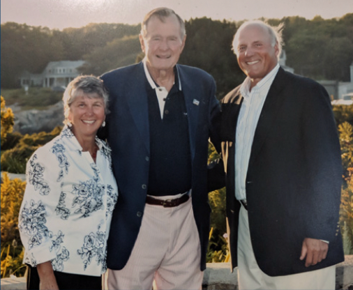 The Youngs meet with former President George H.W. Bush at Walkers Point in Kennebunkport, Maine.
