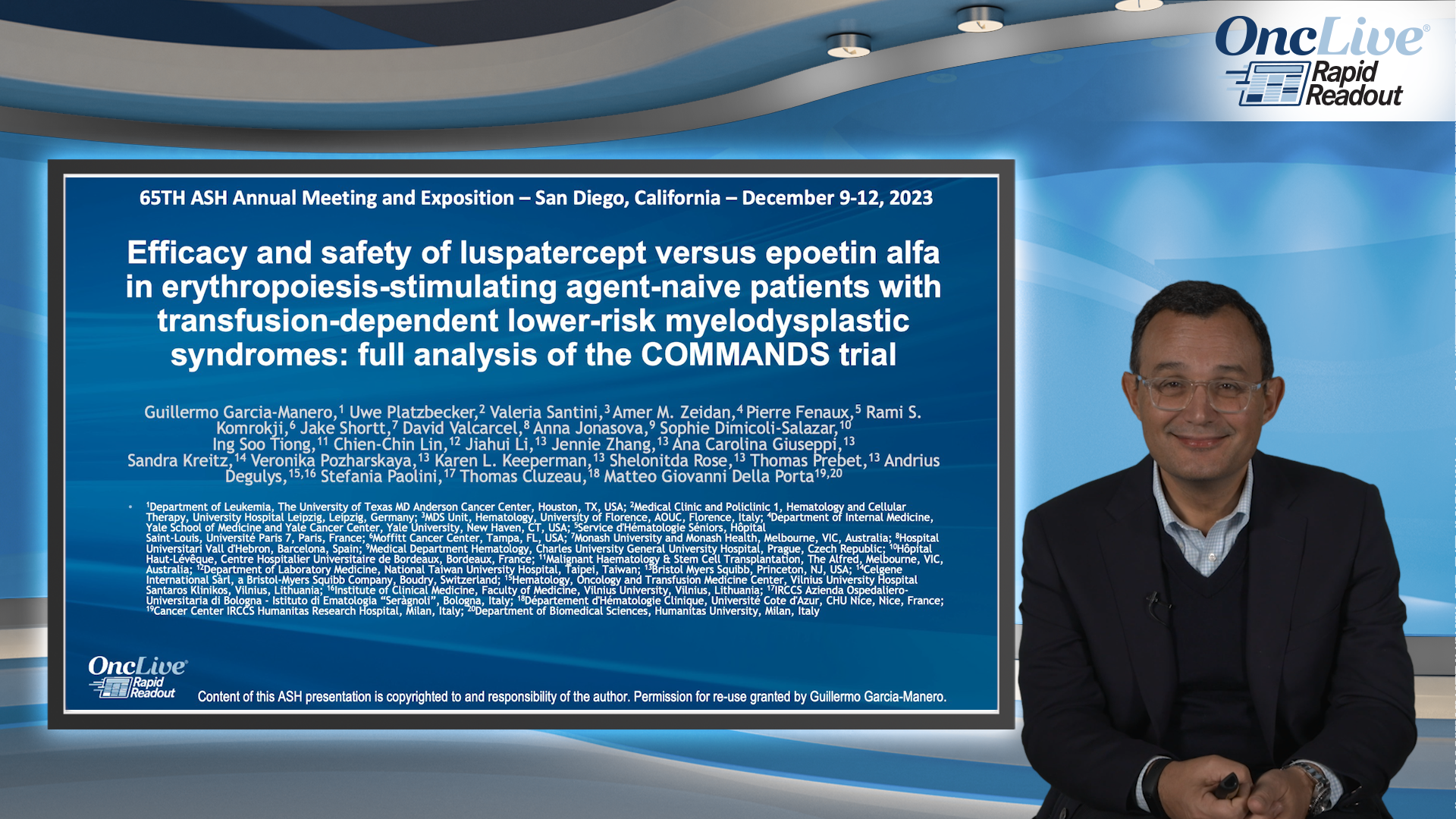 Guillermo Garcia-Manero, MD, an expert on myelodysplastic syndromes