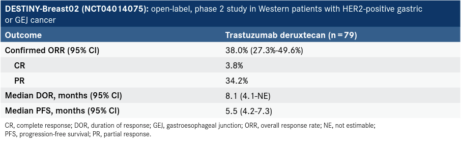Table 1. Data Snapshot: Outcomes of DESTINY-Gastric024