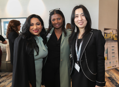 (From left) Vandana Sookdeo, M.D., EMBA, director of administrative operations, Cancer Survivorship and Translational Behavioral Sciences; Todra Anderson, M.D., CMO, Memorial Health System; Akina Natori, M.D., research assistant professor, medical oncology, Sylvester