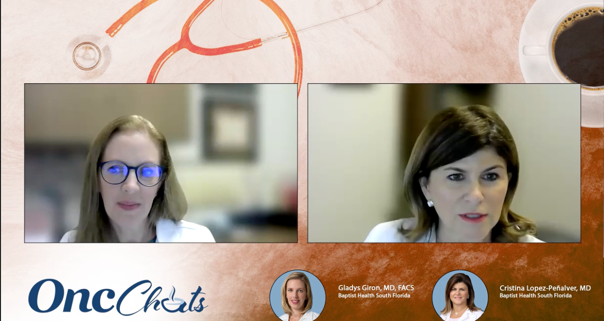 In this third episode of OncChats: Reviewing Best Practices in the Surgical Management of Breast Cancer, Gladys Giron, MD, FACS, and Cristina Lopez-Peñalver, MD, discuss key advancements made in the surgical treatment of patients with breast cancer.
