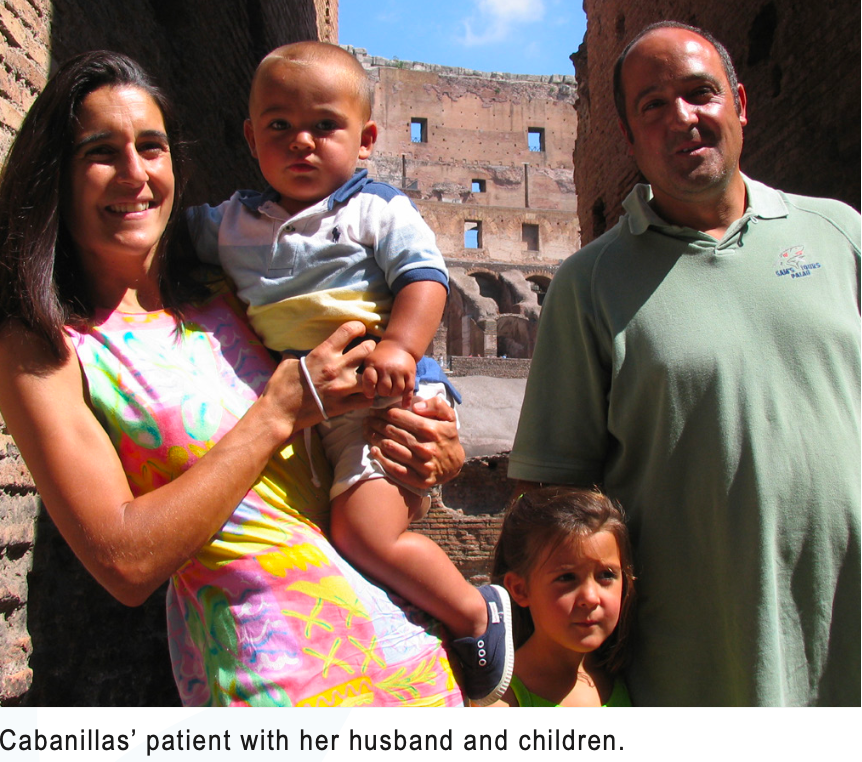 Cabanillas' patient with her husband and children.