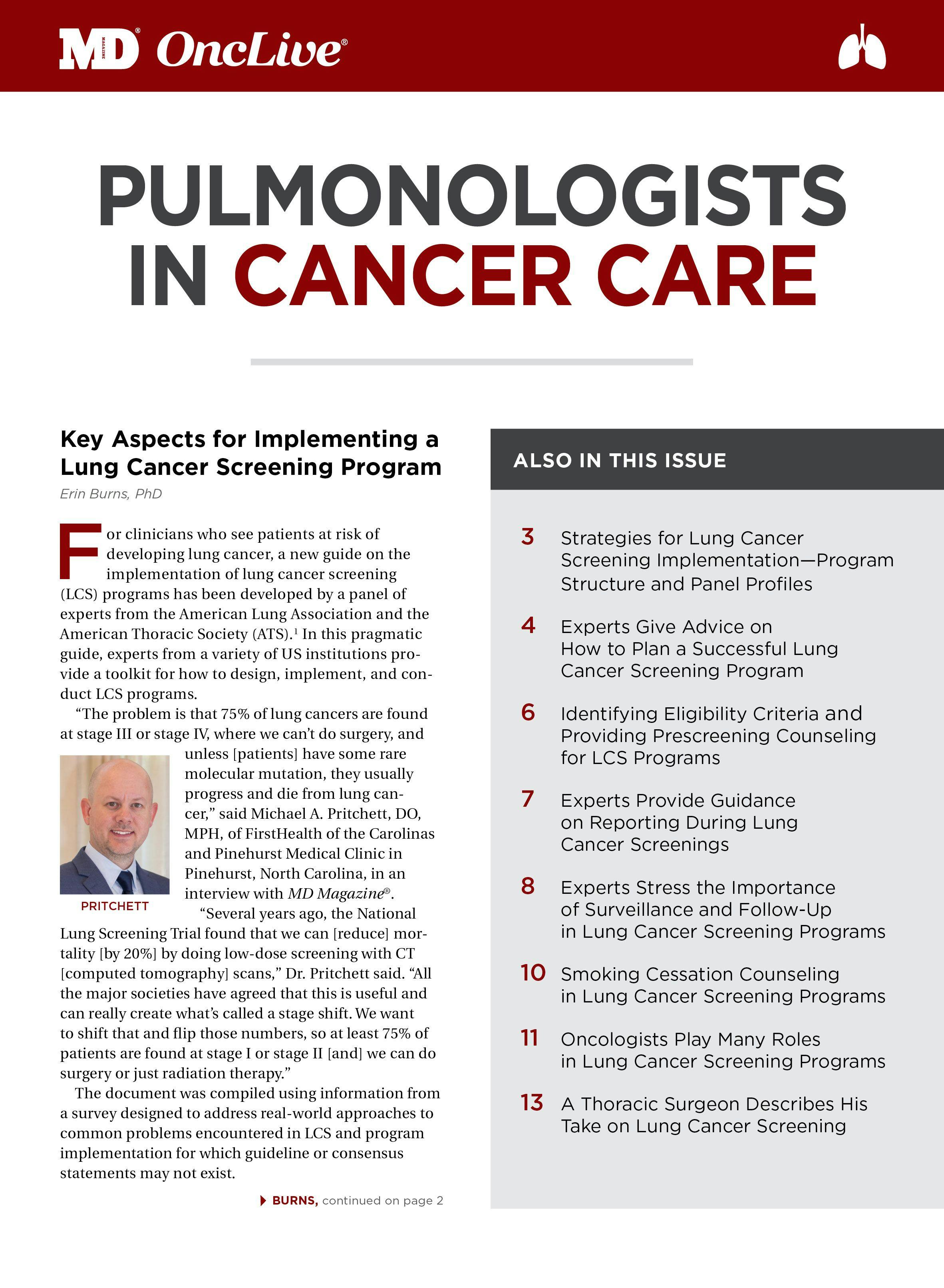 Pulmonologists in Cancer Care