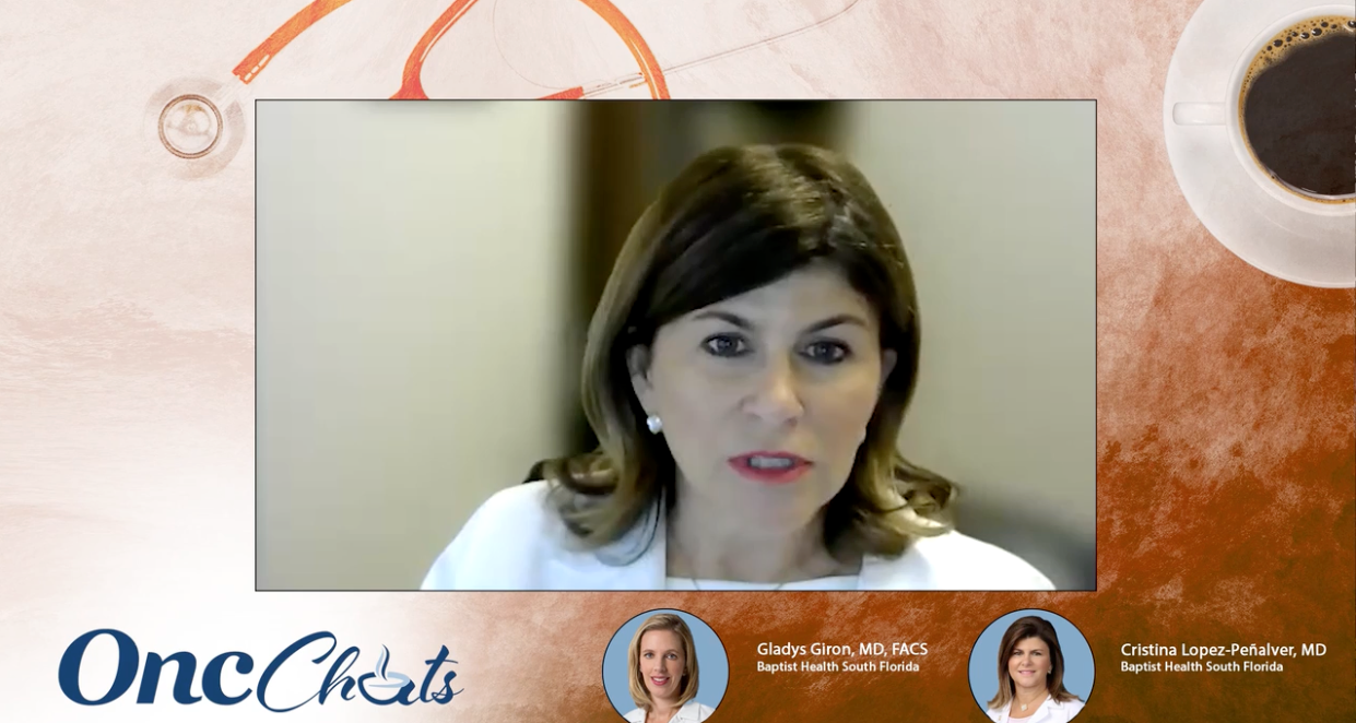 In this fourth episode of OncChats: Reviewing Best Practices in the Surgical Management of Breast Cancer, Gladys Giron, MD, FACS, and Cristina Lopez-Peñalver, MD, discuss how to appropriately manage patients with stage IV breast cancer and outline when surgical approaches may be appropriate for this population.