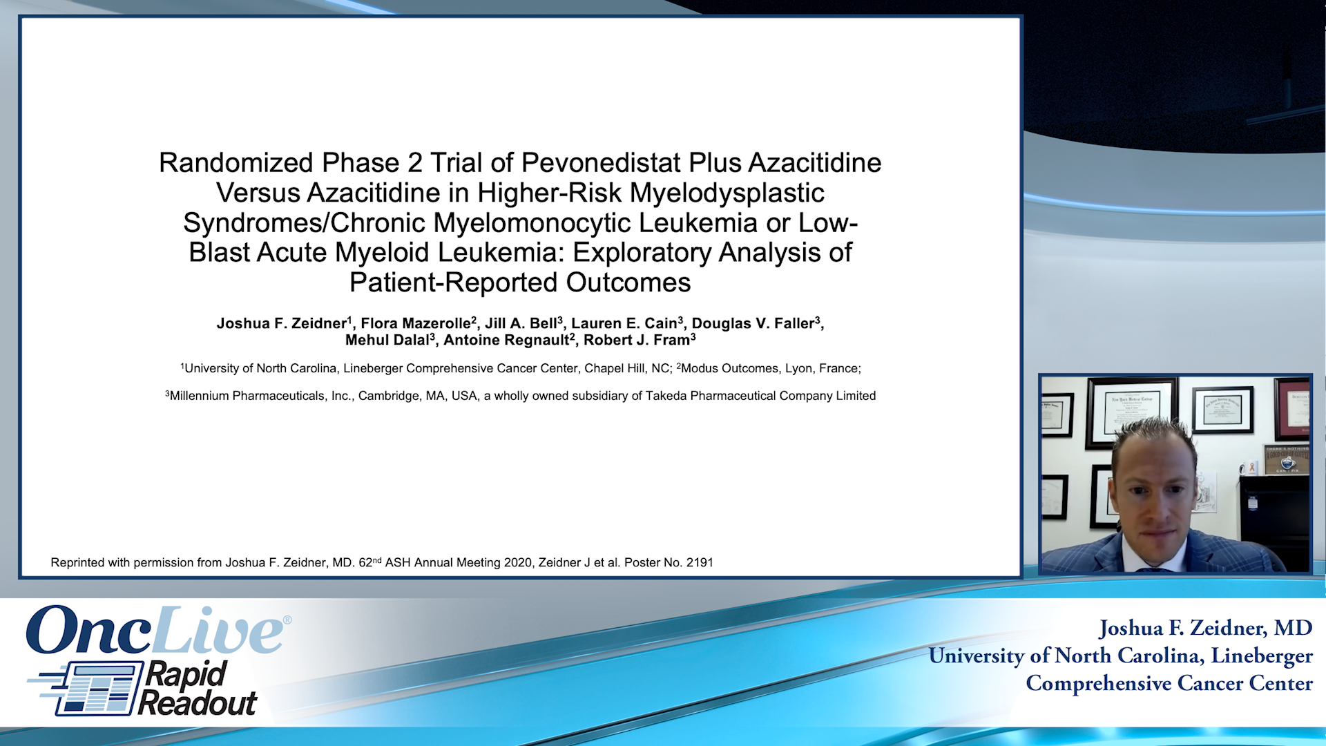 Rapid Readouts: Phase 2 Trial of Pevonedistat Plus Azacitidine Versus Azacitidine in Higher-Risk MDS/CMML or LB AML