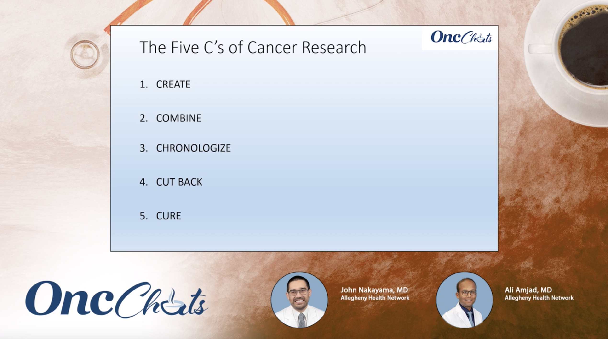 In this third episode of OncChats: Immunotherapy and You, John Nakayama, MD, and Ali Amjad, MD, review the 5 C's to consider when conducting research in gynecologic cancers and beyond.