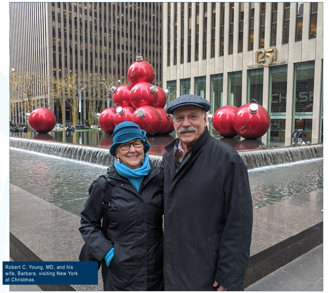 Robert C. Young, MD, and his wife, Barbara, visiting New York at Christmas.
