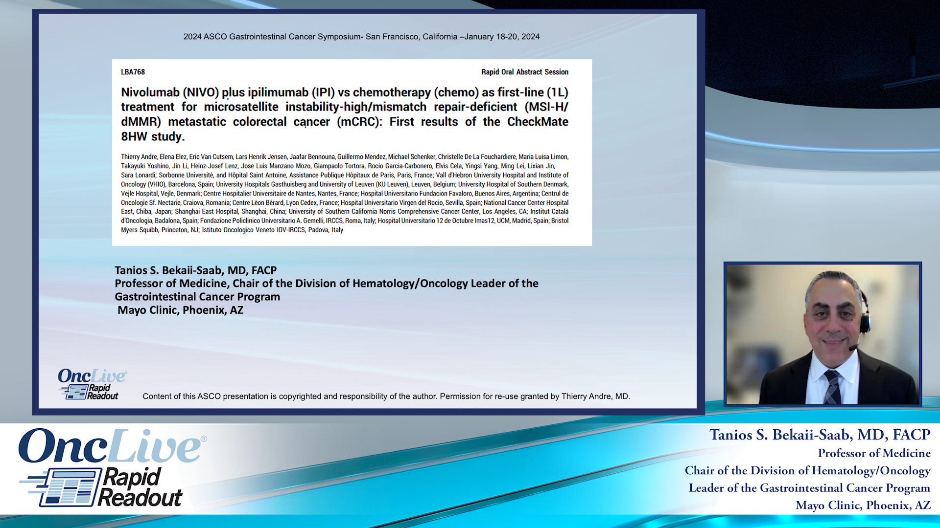 Nivolumab plus Ipilimumab vs Chemotherapy as First-line Treatment for Microsatellite Instability-High/Mismatch Repair Deficient Metastatic Colorectal Cancer: First Results of the CheckMate 8HW Study