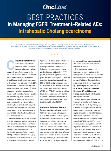 BEST PRACTICES in Managing FGFRi Treatment–Related AEs: Intrahepatic Cholangiocarcinoma