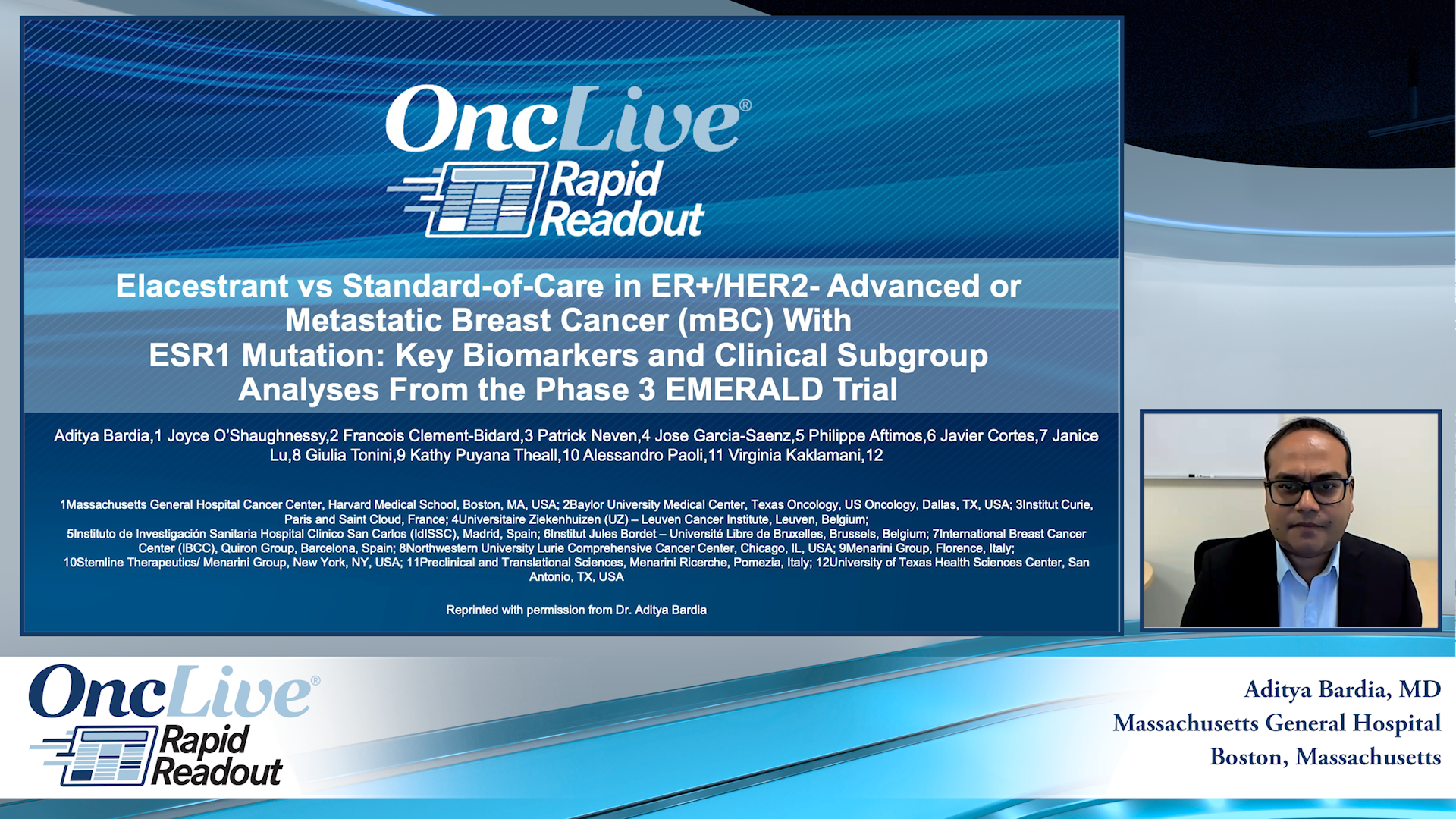 Elacestrant vs Standard-of-Care in ER+/HER2- Advanced or Metastatic Breast Cancer (mBC) With ESR1 Mutation: Key Biomarkers and Clinical Subgroup Analyses From the Phase 3 EMERALD Trial