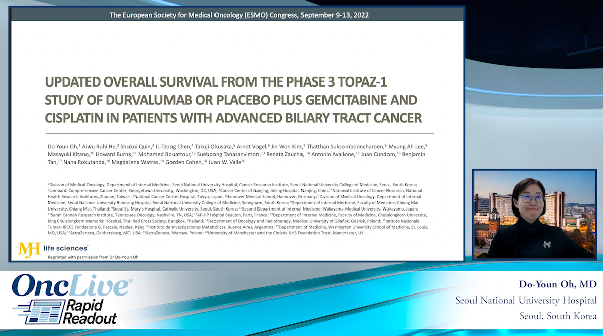 Updated Overall Survival from the Phase 3 TOPAZ-1 Study of Durvalumab or Placebo plus Gemcitabine and Cisplatin in Patients with Advanced Biliary Tract Cancer