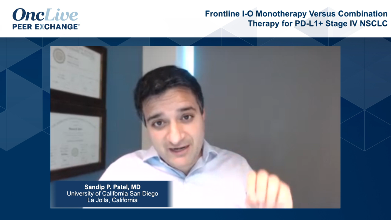 Frontline I-O Monotherapy Versus Combination Therapy for PD-L1+ Stage IV NSCLC