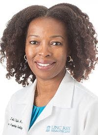 Oludamilola (Lola) A. Olajide, MD, an adjunct professor and medical oncologist at the Rex Cancer Center of UNC Health