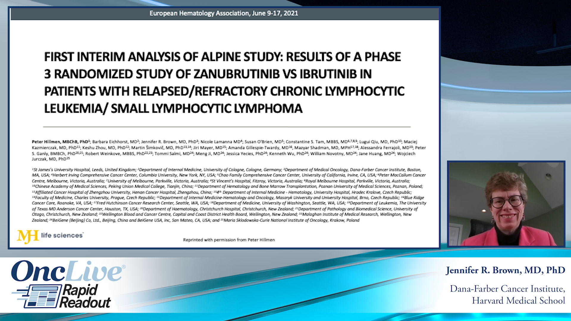 Rapid Readouts: First interim analysis of the ALPINE study: a phase III randomized trial of zanubrutinib vs. ibrutinib in patients with relapsed/refractory chronic lymphocytic leukemia/small lymphocytic lymphoma