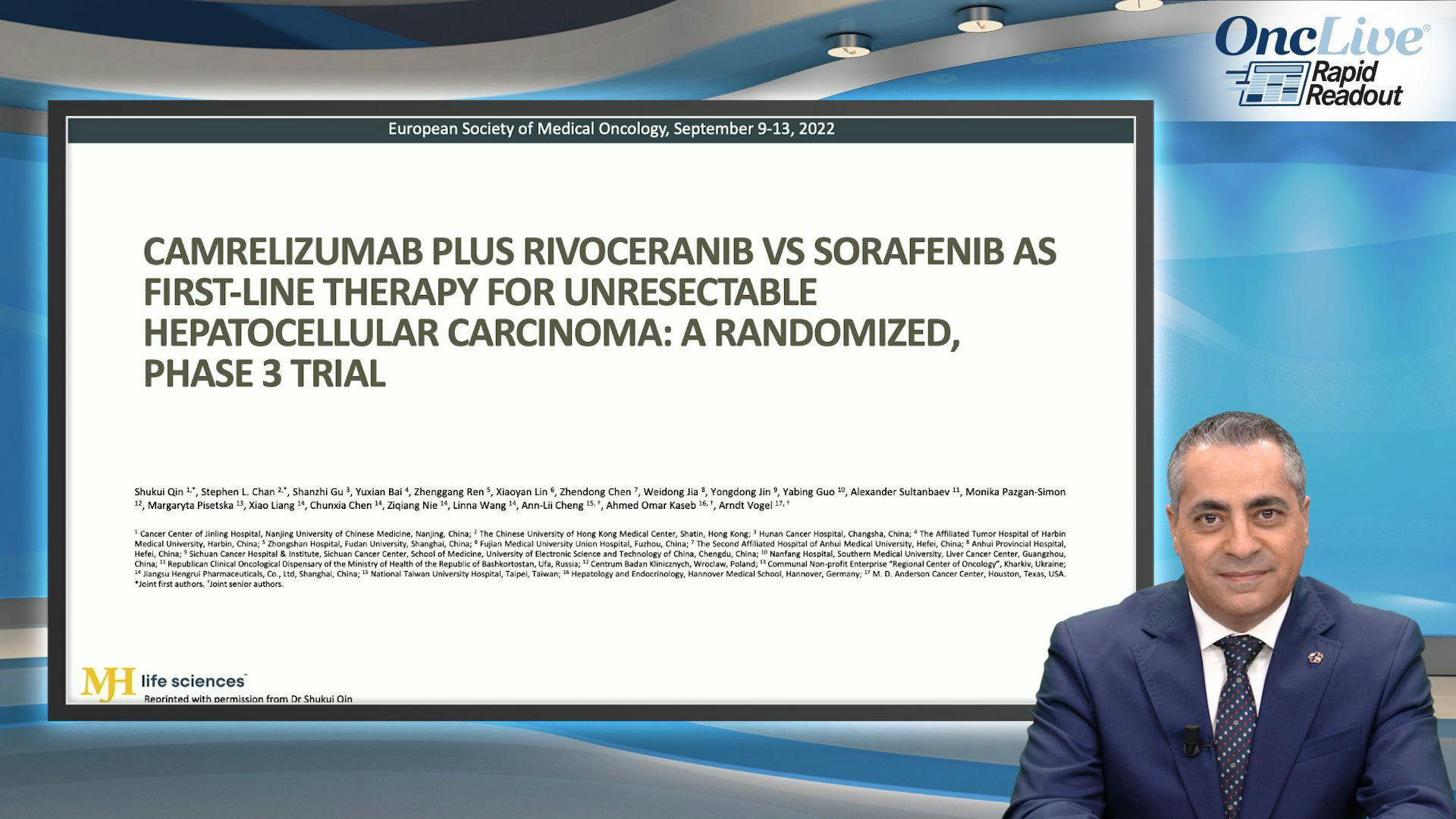 Camrelizumab plus rivoceranib vs sorafenib as first-line therapy for unresectable hepatocellular carcinoma: a randomized, phase 3 trial 