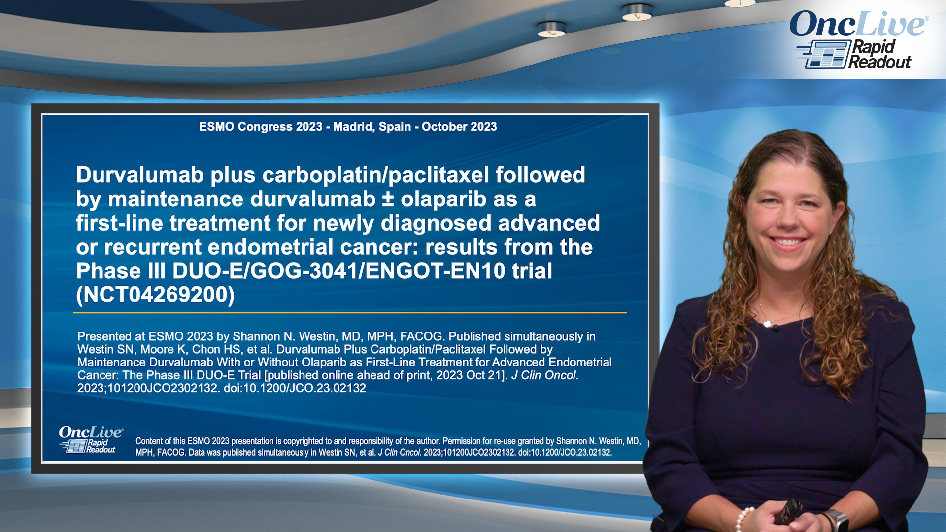 Durvalumab Plus Carboplatin/Paclitaxel Followed by Maintenance Durvalumab ± Olaparib as a First-Line Treatment for Newly Diagnosed Advanced or Recurrent Endometrial Cancer: Results From the Phase III DUO-E/GOG-3041/ENGOT-EN10 Trial