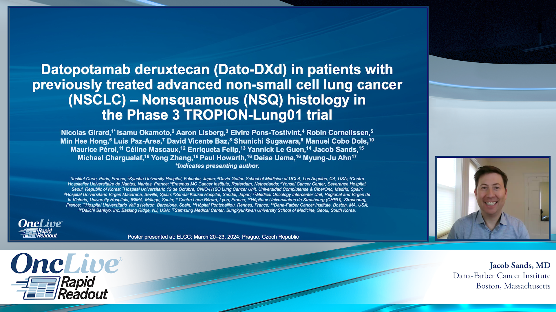 Datopotamab Deruxtecan (Dato-DXd) in Patients With Previously Treated Advanced Non-Small Cell Lung Cancer (NSCLC) – Nonsquamous (NSQ) Histology in the Phase 3 TROPION-Lung01 Trial