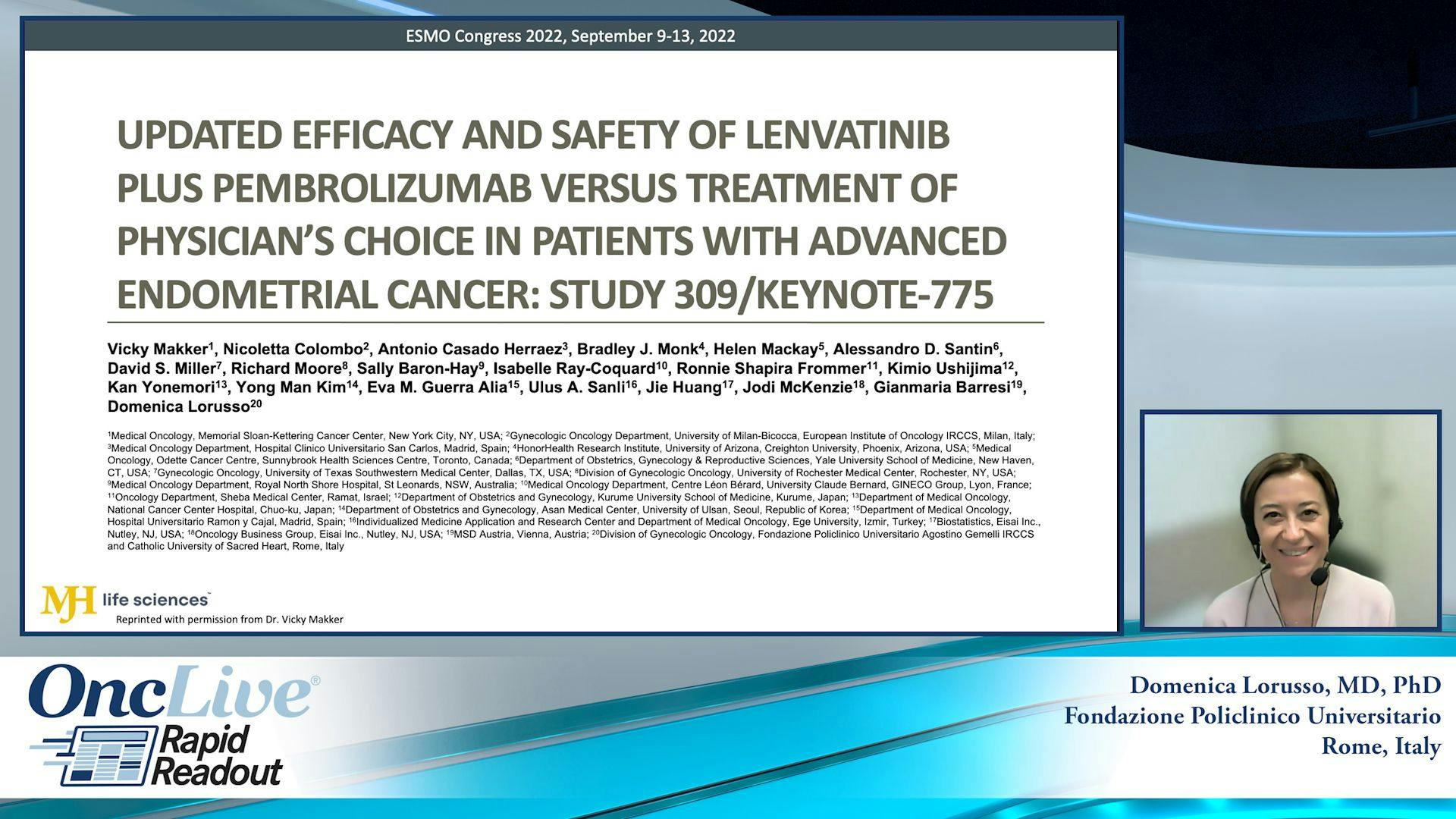 Updated Efficacy and Safety of Lenvatinib Plus Pembrolizumab Versus Treatment of Physician’s Choice in Patients With Advanced Endometrial Cancer: Study 309/KEYNOTE-775
