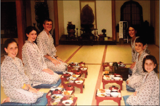 The Meyersons enjoy breakfast at a monastery on Mount Koya while on vacation in Japan in 2006.