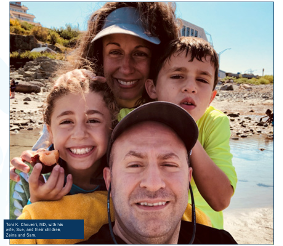 Toni K. Choueiri, MD, with his wife, Sue, and their children, Zeina and Sam.