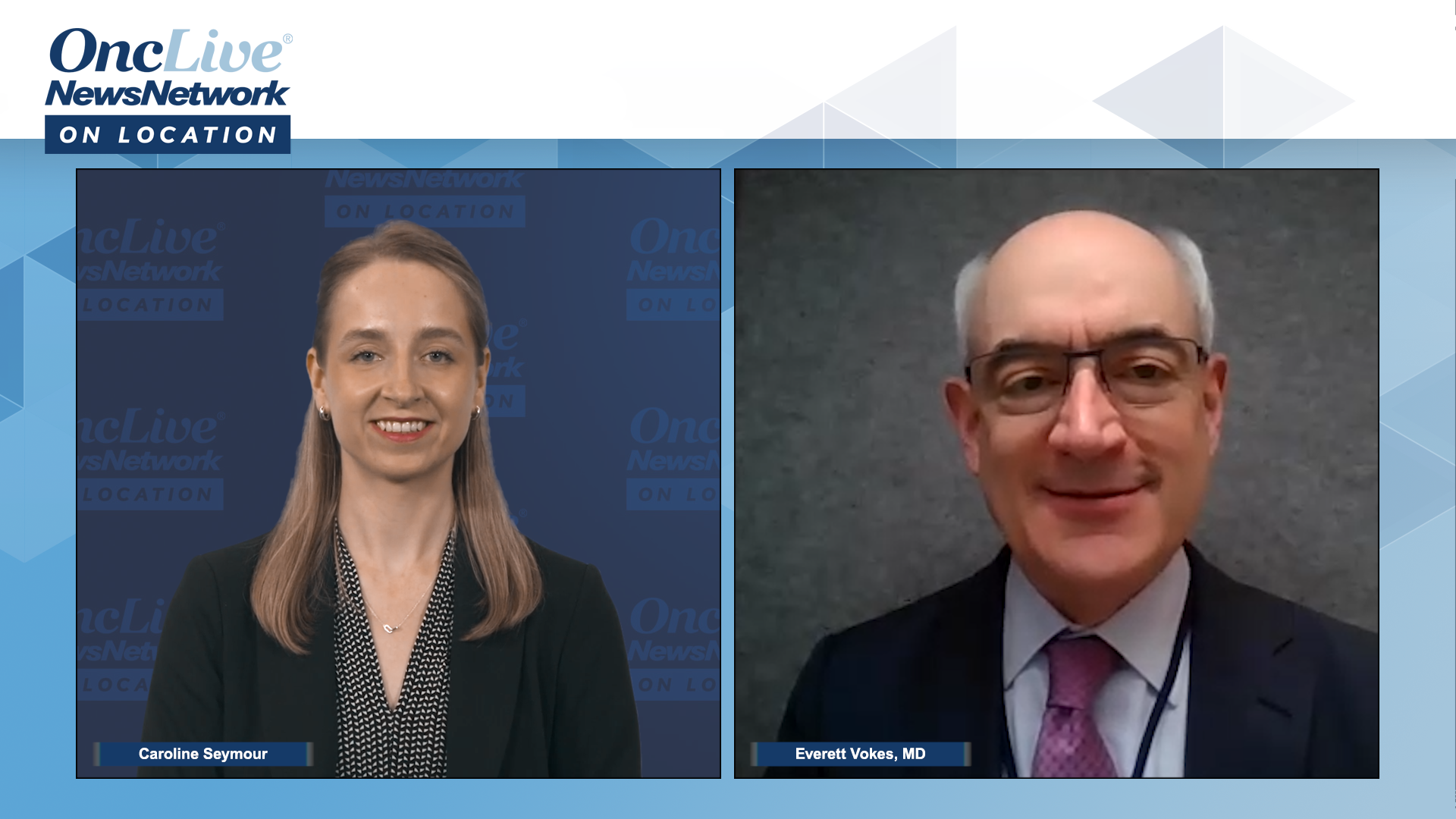 Caroline Seymour, OncLive, and Everett Vokes, MD, of the University of Chicago 