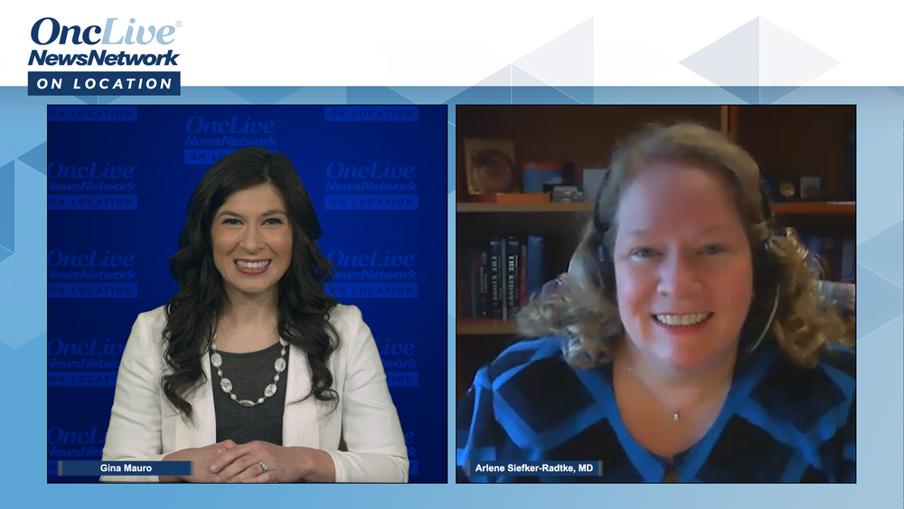 Gina Mauro, OncLive, and Arlene Siefker-Radtke, MD, of The University of Texas MD Anderson Cancer Center