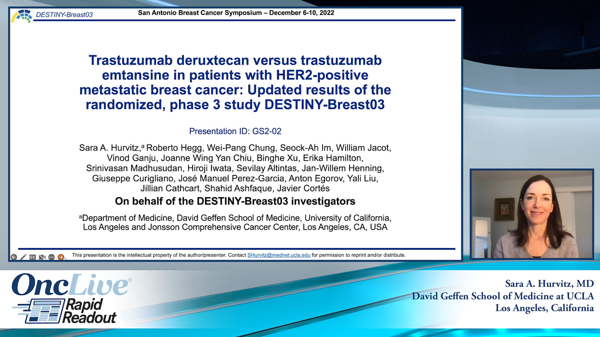 Trastuzumab deruxtecan versus trastuzumab emtansine in patients with HER2-positive metastatic breast cancer: Updated results of the randomized, phase 3 study DESTINY-Breast03