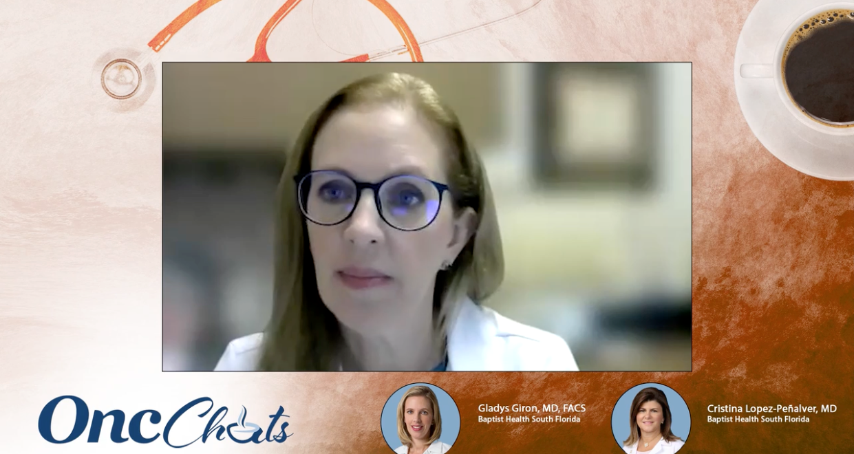 In this first episode of OncChats: Reviewing Best Practices in the Surgical Management of Breast Cancer, Gladys Giron, MD, FACS, and Cristina Lopez-Peñalver, MD, both of Baptist Health South Florida, explain how treatment approaches differ based on disease stage in patients with breast cancer.