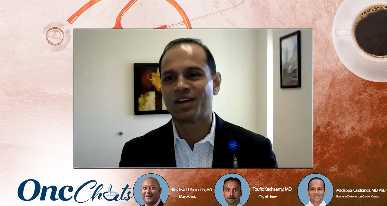 In this sixth episode of OncChats: Examining the Promise of Multicancer Early Detection Tests, Toufic A. Kachaamy, MD, Madappa Kundranda, MD, PhD, and Niloy Jewel J. Samadder, MD, discuss important takeaways from the ECLIPSE study (NCT04136002), which evaluated a cell-free DNA blood-based test for colorectal cancer in an average-risk population.