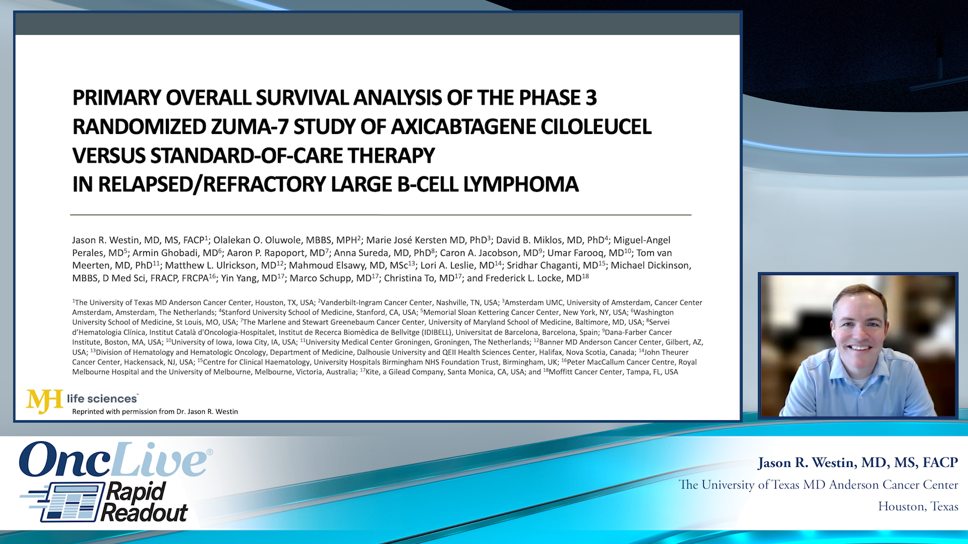 Primary Overall Survival Analysis of the Phase 3 Randomized ZUMA‑7 Study of Axicabtagene Ciloleucel Versus Standard-of-Care Therapy in Relapsed/Refractory Large B-Cell Lymphoma